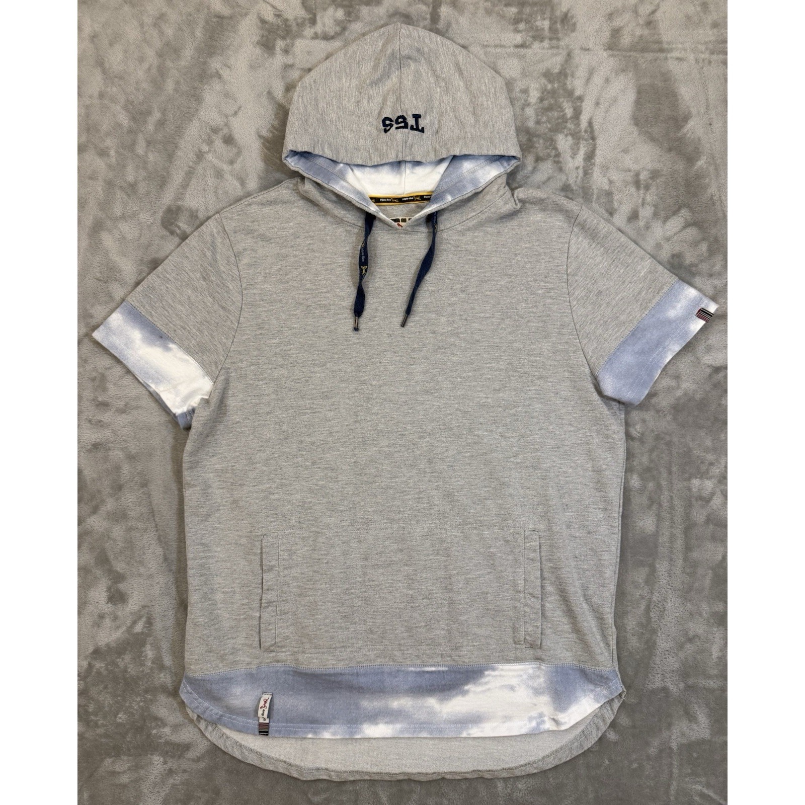Vtg Triple Five Soul Nyc Hoodie Shirt Womens Xxl Gray Running Short Sleeve Y2k